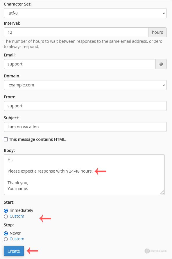 Autoresponder Configuration