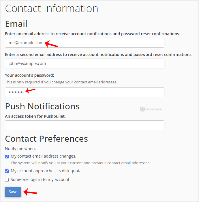 Save Contact Information