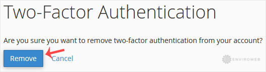 Confirm 2FA removal