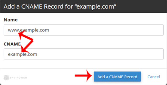 Add CNAME record