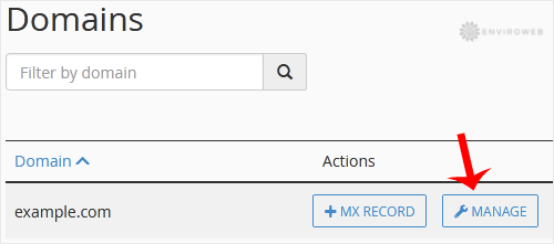 Manage MX records