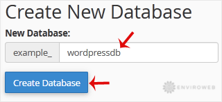 Enter new database name