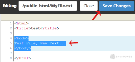File editing window