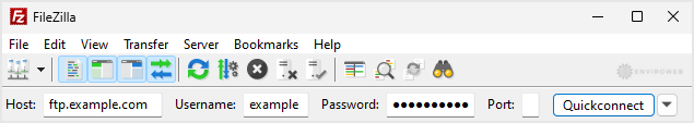 Connect to FTP using FileZilla