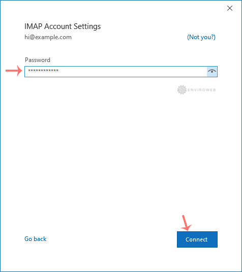 Enter Password in Outlook