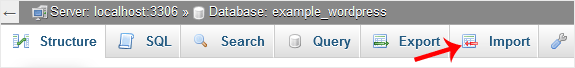 phpMyAdmin Import tab