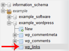 wp_links table